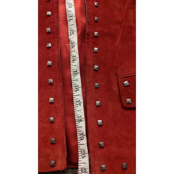 Lisa International 100 Percent Suede Red Vest with Metal Embellishment, Small - Picture 8 of 11